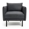 Habitat Moore Leather Armchair - Dark Grey 2 Habitat Moore Leather Armchair - Dark Grey -Habitat 2071051 R Z001A
