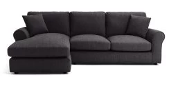 Habitat Lisbon Fabric Left Hand Corner Chaise Sofa- Charcoal -Habitat 2078092 R Z002A
