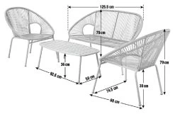 Habitat Nordic 4 Seater Rattan Garden Bistro Set - Grey -Habitat 2151500 R E001