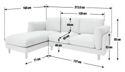 Habitat Salome Fabric Left Hand Corner Chaise Sofa - Grey 14 Habitat Salome Fabric Left Hand Corner Chaise Sofa - Grey -Habitat 2207351 R E001
