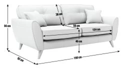 Habitat Isla 3 Seater Fabric Sofa - Grey -Habitat 2207375 R E001