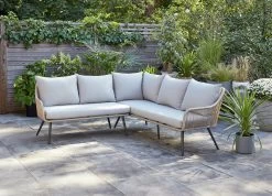 Habitat Malta 6 Seater Rattan Effect Garden Corner Sofa Set -Habitat 2258032 R Z006C
