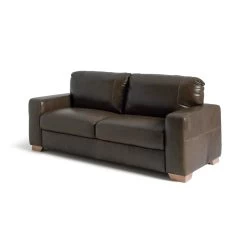 Habitat Eton Leather 3 Seater Sofa - Chocolate -Habitat 2271813 R Z002A