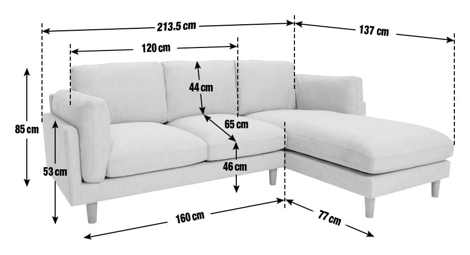 Habitat Salome Fabric Right Hand Corner Chaise Sofa - Grey 6 Habitat Salome Fabric Right Hand Corner Chaise Sofa - Grey - Image 4