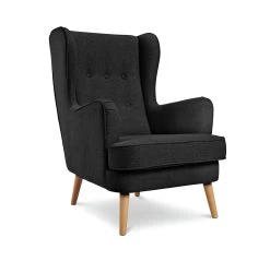 Habitat Callie Fabric Chair Armchair With Footstool-Charcoal -Habitat 2728380 R Z005A