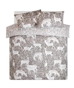 Habitat Brushed Cotton Deer Print Grey Bedding Set - Single -Habitat 2729107 R Z002A