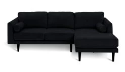 Habitat Jacob Velvet Right Hand Corner Sofa - Black 11 Habitat Jacob Velvet Right Hand Corner Sofa - Black -Habitat 2910260 R Z002A