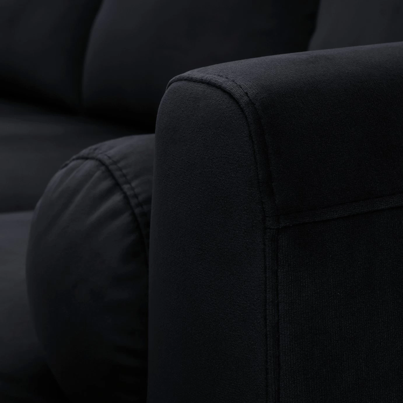 Habitat Jacob Velvet Right Hand Corner Sofa - Black 8 Habitat Jacob Velvet Right Hand Corner Sofa - Black - Image 6