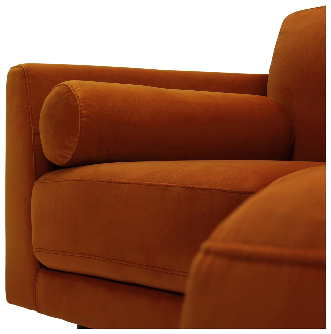 Habitat Jacob Velvet Right Hand Corner Sofa - Orange 8 Habitat Jacob Velvet Right Hand Corner Sofa - Orange - Image 6