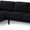 Habitat Jacob Velvet Left Hand Corner Sofa - Black -Habitat 2910325 R Z001A