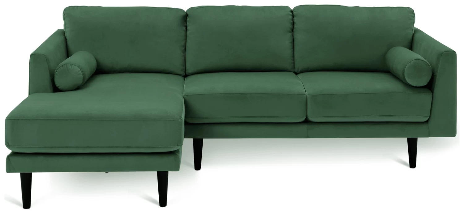 Habitat Jacob Velvet Left Hand Corner Sofa - Emerald Green 3 Habitat Jacob Velvet Left Hand Corner Sofa - Emerald Green