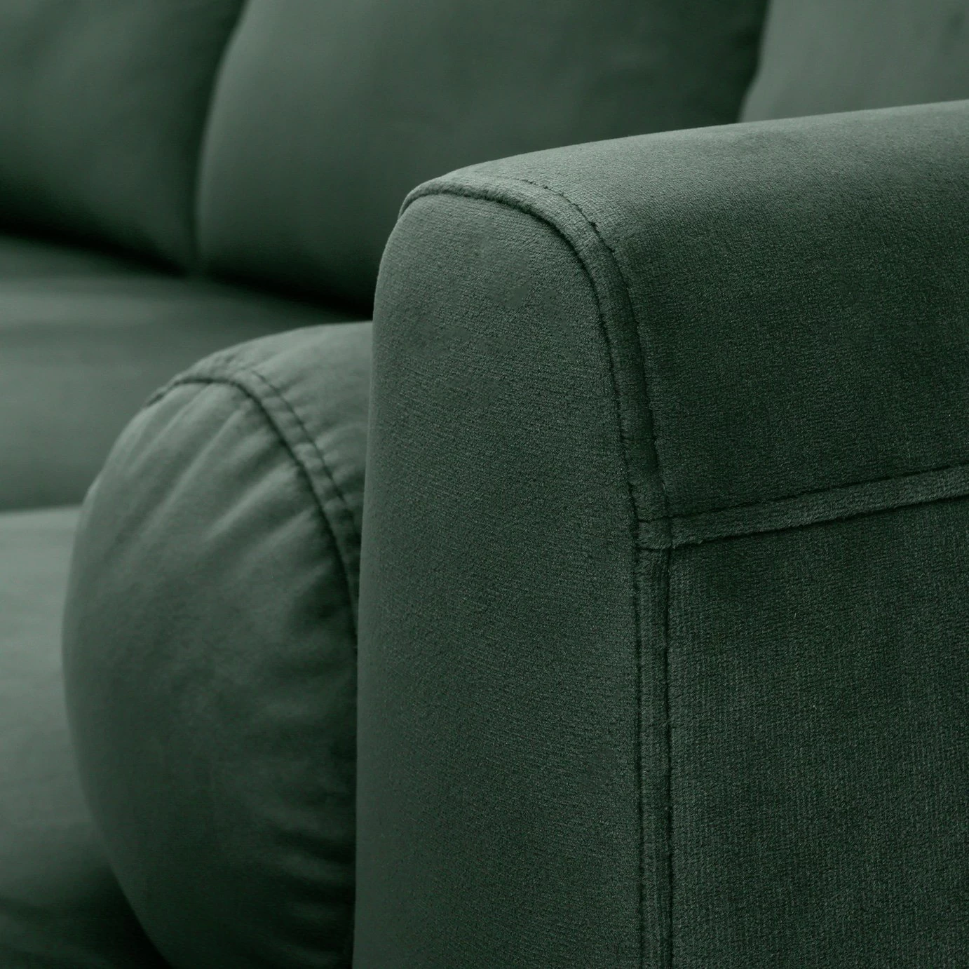 Habitat Jacob Velvet Left Hand Corner Sofa - Emerald Green 8 Habitat Jacob Velvet Left Hand Corner Sofa - Emerald Green - Image 6