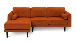 Habitat Jacob Velvet Left Hand Corner Sofa - Orange 9 Habitat Jacob Velvet Left Hand Corner Sofa - Orange -Habitat 2910363 R Z002A