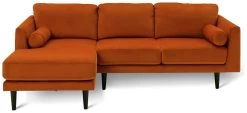 Habitat Jacob Velvet Left Hand Corner Sofa - Orange 10 Habitat Jacob Velvet Left Hand Corner Sofa - Orange -Habitat 2910363 R Z003A