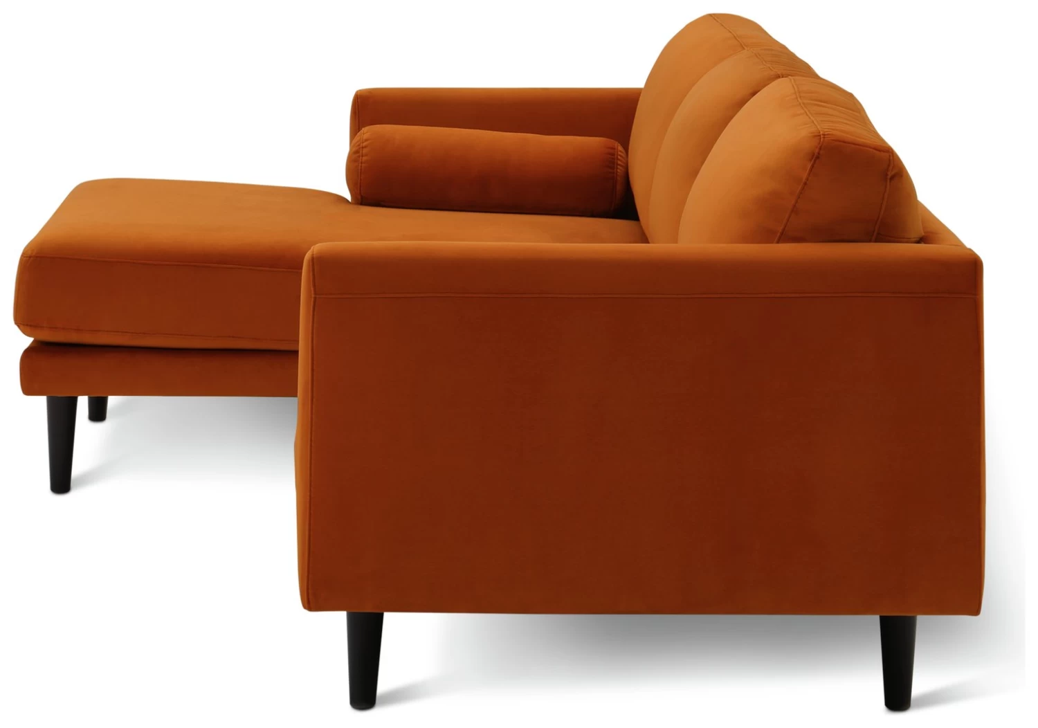 Habitat Jacob Velvet Left Hand Corner Sofa - Orange 6 Habitat Jacob Velvet Left Hand Corner Sofa - Orange - Image 4
