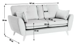 Habitat Iris Fabric 2 Seater Sofa - Teal -Habitat 2910655 R E001