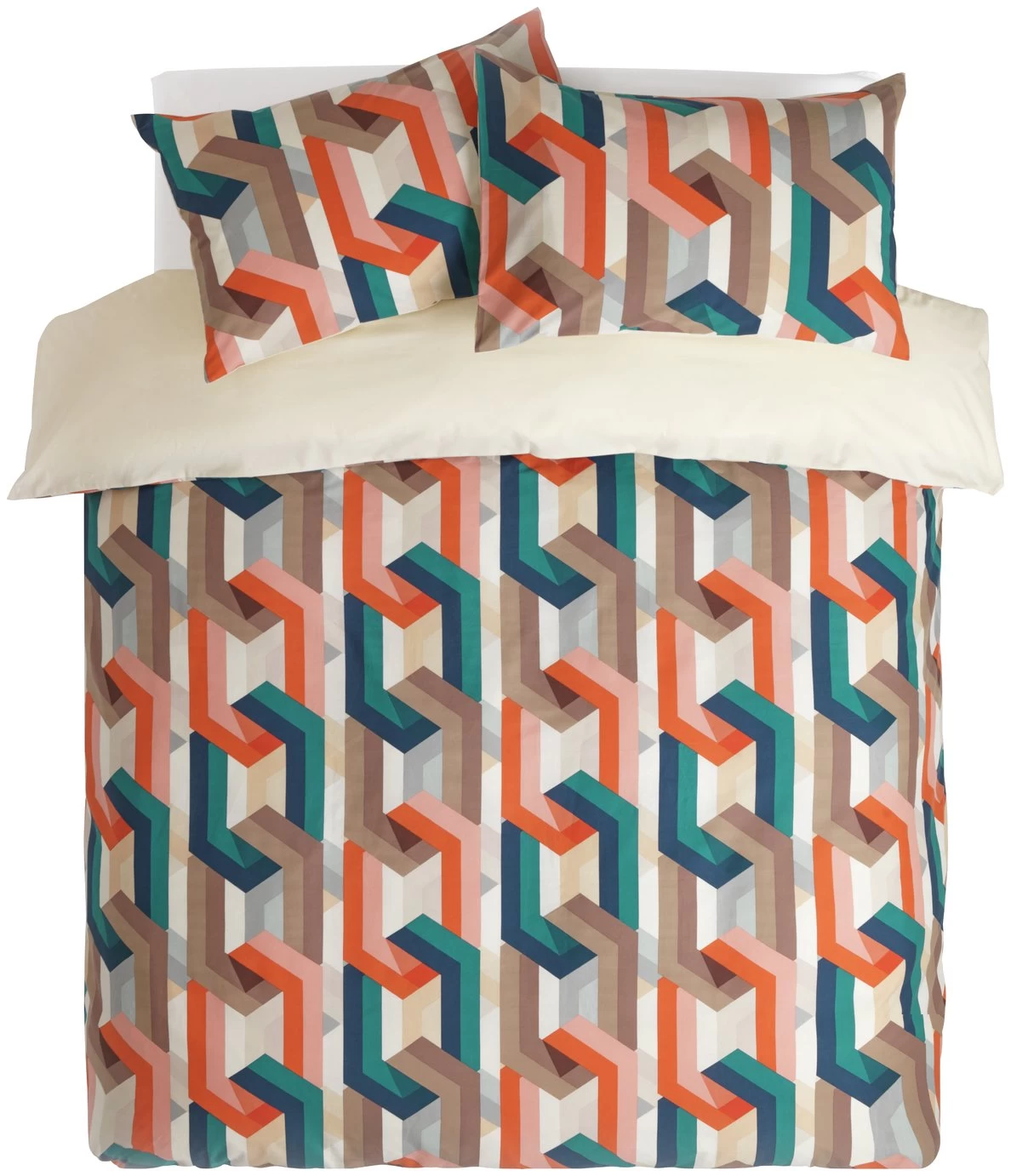 Habitat Cotton Chain Print Multicolor Bedding Set - Single 5 Habitat Cotton Chain Print Multicolor Bedding Set - Single - Image 3