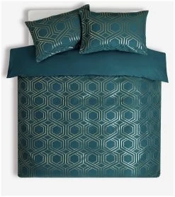 Habitat Geo Jacquard Teal Bedding Set - Double -Habitat 3036734 R Z002A