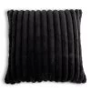 Habitat Ribbed Faux Fur Cushion - Charcoal - 50X50cm -Habitat 3064380 R Z001A