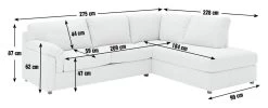 Habitat Florence Fabric Right Hand Corner Chaise Sofa- Cream 11 Habitat Florence Fabric Right Hand Corner Chaise Sofa- Cream -Habitat 3087477 R E001