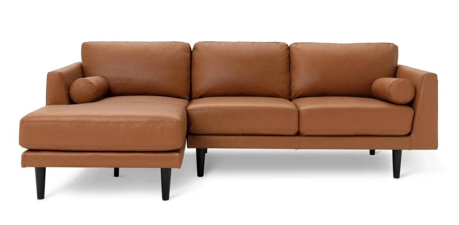 Habitat Jackson Leather Left Corner Chaise Sofa - Tan 7 Habitat Jackson Leather Left Corner Chaise Sofa - Tan - Image 5
