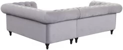 Habitat Chesterfield Velvet Left Hand Corner Sofa-Light Grey -Habitat 3106633 R Z005A