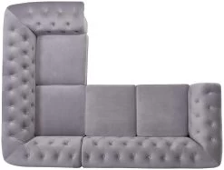 Habitat Chesterfield Velvet Left Hand Corner Sofa-Light Grey -Habitat 3106633 R Z006A