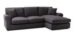 Habitat Lisbon Fabric Right Hand Corner Chaise Sofa-Charcoal