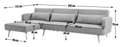 Habitat Andy Left Corner Velvet Clic Clac Sofa Bed - Navy -Habitat 3159491 R E001