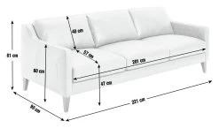 Habitat Leone Leather 4 Seater Sofa - Tan -Habitat 3182853 R E001