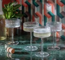 Habitat Ribbed Set Of 4 Champagne Coupe Glasses 8 Habitat Ribbed Set Of 4 Champagne Coupe Glasses -Habitat 3186055 R Z001C