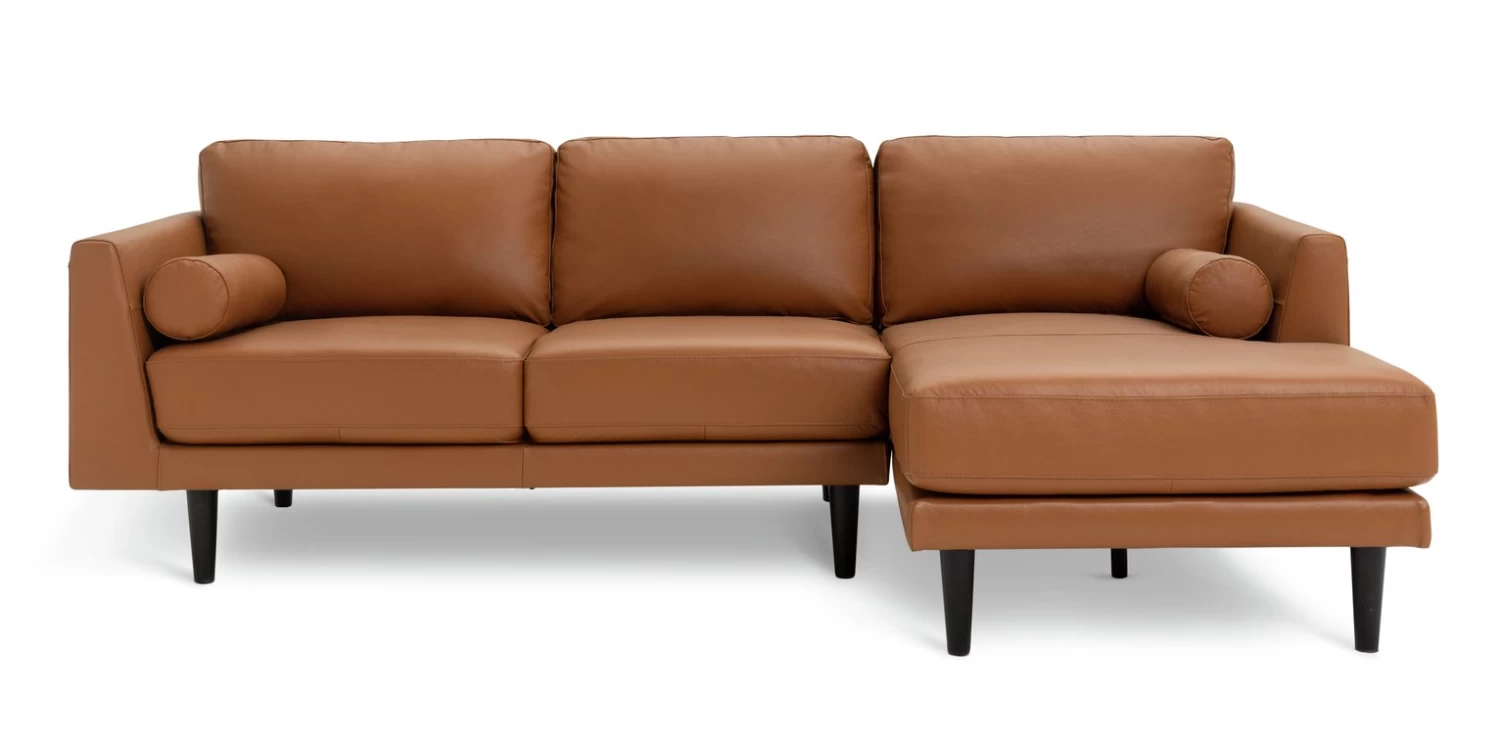 Habitat Jackson Leather Right Corner Chaise Sofa - Tan 7 Habitat Jackson Leather Right Corner Chaise Sofa - Tan - Image 5