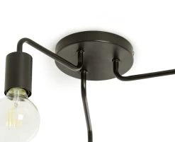 Habitat Rayner Steel 3 Light LED Flush Ceiling Light - Black -Habitat 3247846 R Z004A