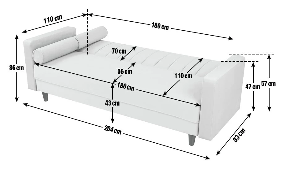 Habitat Preston Clic Clac Velvet Sofa Bed - Navy 6 Habitat Preston Clic Clac Velvet Sofa Bed - Navy - Image 4