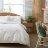 Habitat 180TC Embroidered Bee White Bedding Set - Single -Habitat 3347540 R Z001A