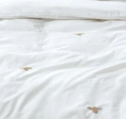 Habitat 180TC Embroidered Bee White Bedding Set - Single -Habitat 3347540 R Z006A