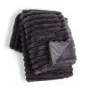Habitat Ribbed Faux Fur Throw - Charcoal - 125X150cm -Habitat 3361320 R Z001A