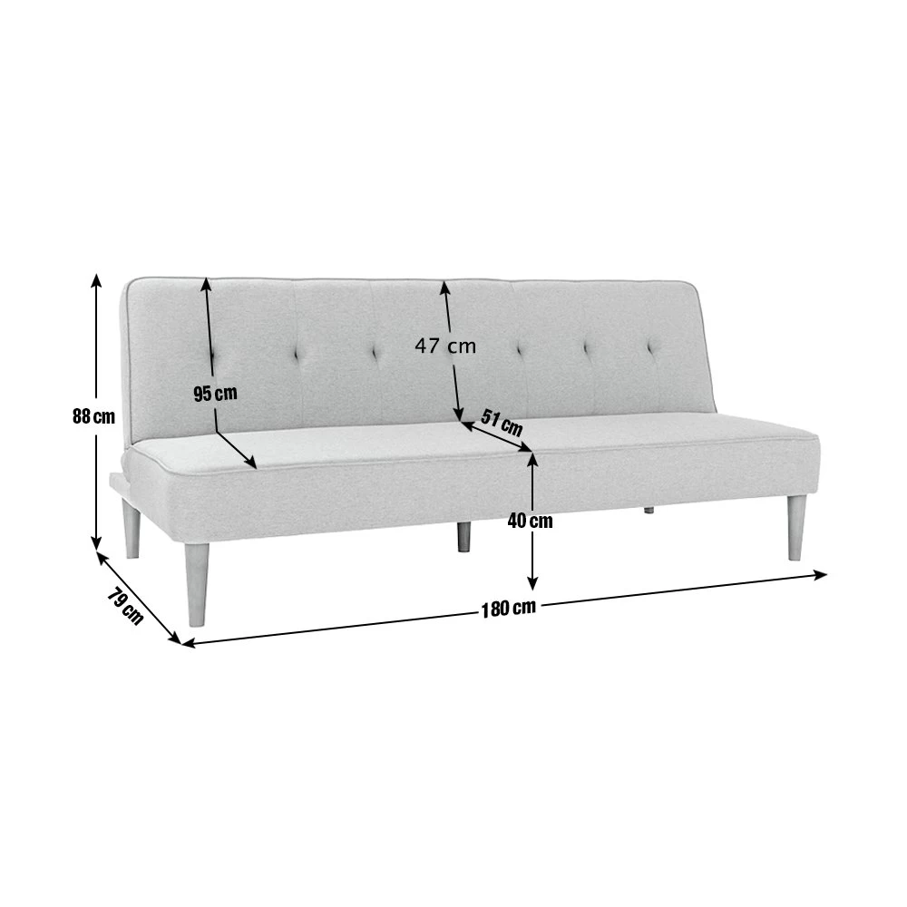 Habitat Odeon 2 Seater Fabric Clic Clac Sofa Bed - Grey 9 Habitat Odeon 2 Seater Fabric Clic Clac Sofa Bed - Grey - Image 7
