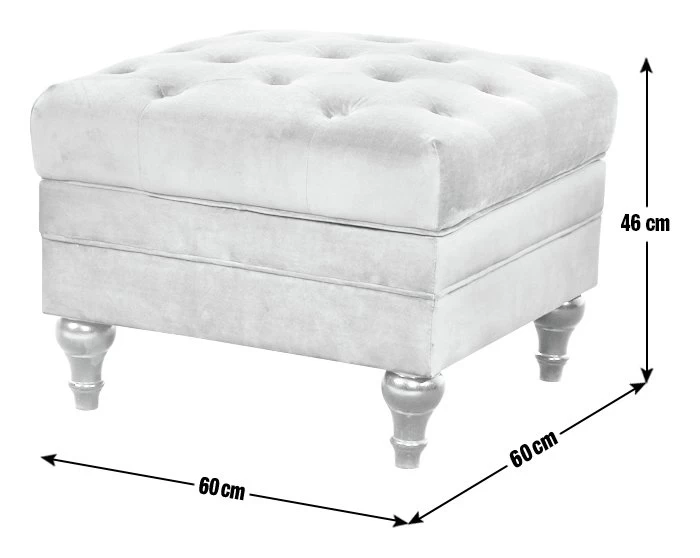 Habitat Chesterfield Velvet Storage Footstool - Blue 5 Habitat Chesterfield Velvet Storage Footstool - Blue - Image 3