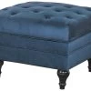 Habitat Chesterfield Velvet Storage Footstool - Blue 2 Habitat Chesterfield Velvet Storage Footstool - Blue -Habitat 3369683 R Z001A