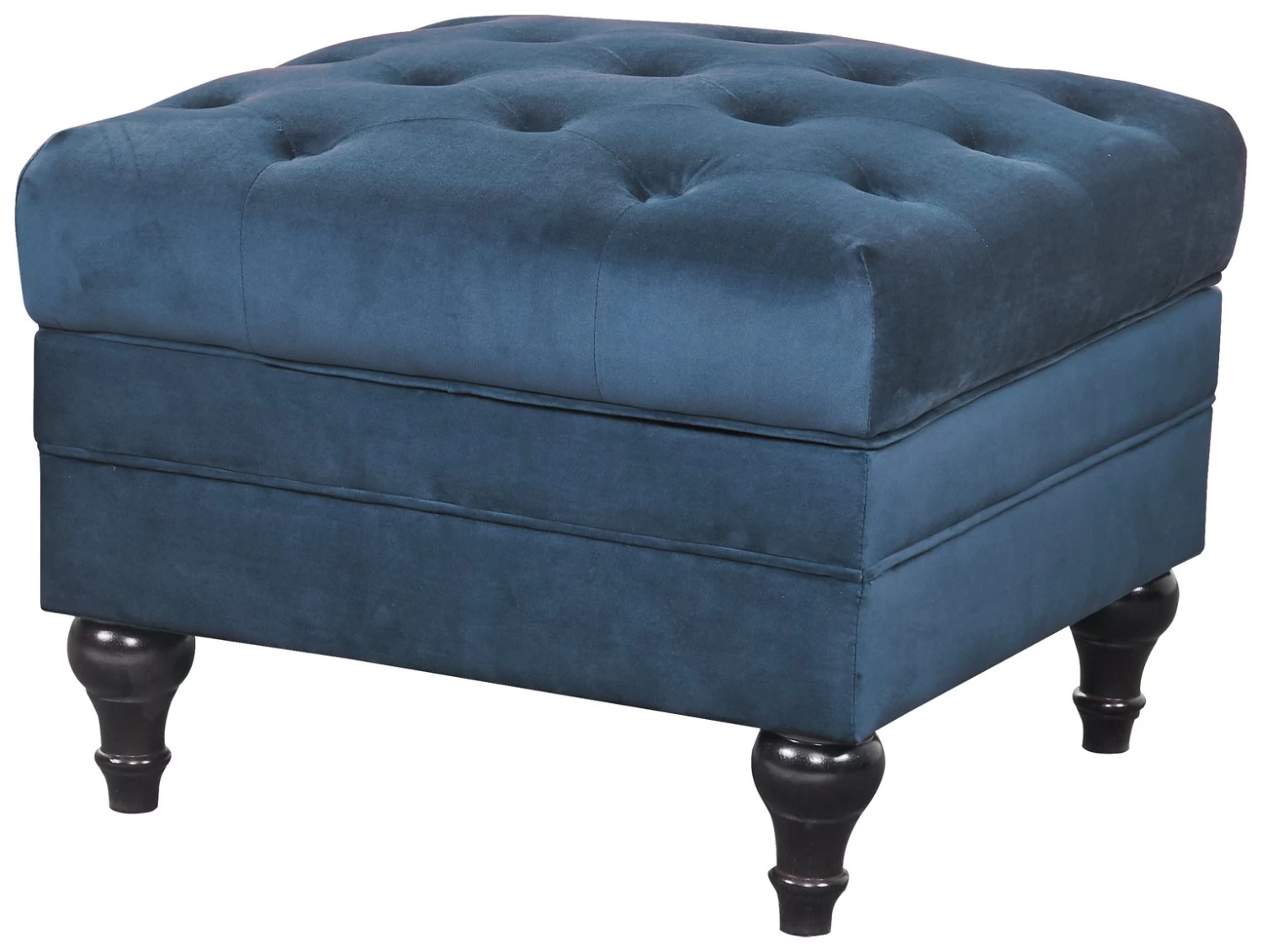 Habitat Chesterfield Velvet Storage Footstool - Blue 3 Habitat Chesterfield Velvet Storage Footstool - Blue