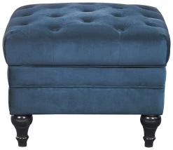 Habitat Chesterfield Velvet Storage Footstool - Blue 11 Habitat Chesterfield Velvet Storage Footstool - Blue -Habitat 3369683 R Z002A