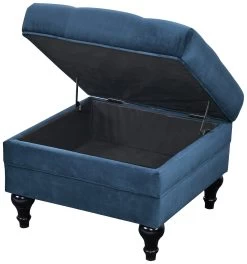 Habitat Chesterfield Velvet Storage Footstool - Blue 12 Habitat Chesterfield Velvet Storage Footstool - Blue -Habitat 3369683 R Z003A
