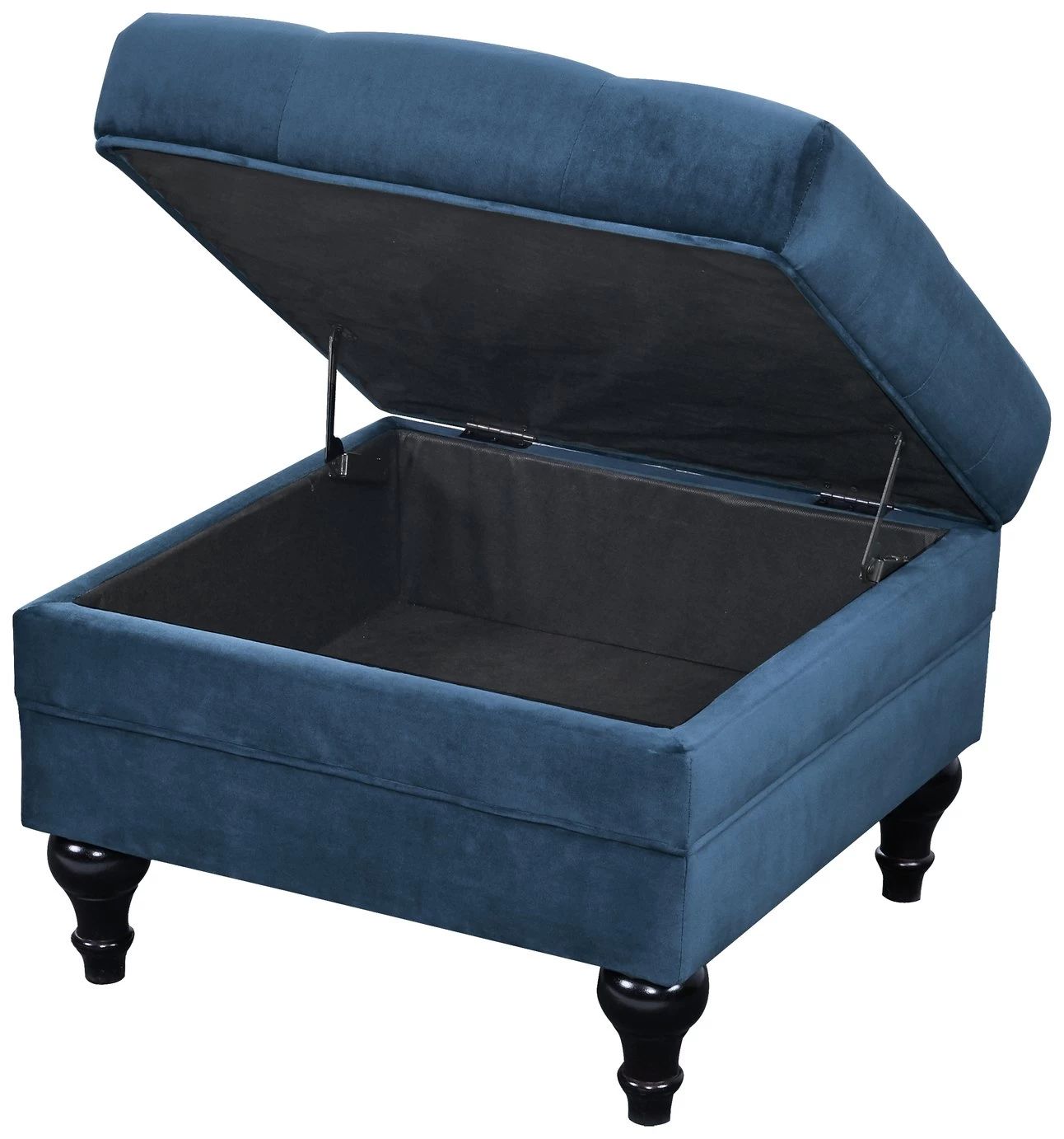 Habitat Chesterfield Velvet Storage Footstool - Blue 7 Habitat Chesterfield Velvet Storage Footstool - Blue - Image 5