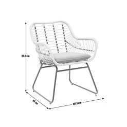 Habitat Ross Rattan Effect Garden Chair - Natural -Habitat 3412688 R E001