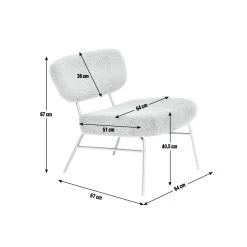 Habitat Cole Boucle Accent Chair - Cream -Habitat 3415128 R E001