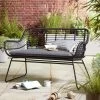 Habitat Ross Rattan Effect Garden Bench - Black -Habitat 3425541 R Z001A
