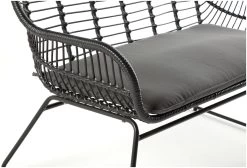 Habitat Ross Rattan Effect Garden Bench - Black -Habitat 3425541 R Z003A