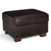 Habitat Salisbury Leather Storage Footstool - Chocolate -Habitat 3458673 R Z001A