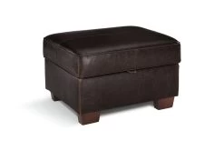 Habitat Salisbury Leather Storage Footstool - Chocolate -Habitat 3458673 R Z002A